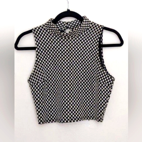 Banana Lemon Tops - Checkered Crop Top